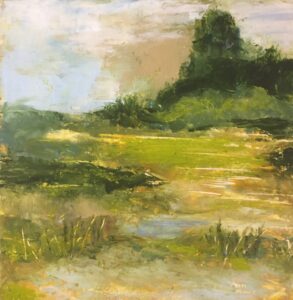 Best Representation of Fling - Ann Moore - Wetlands in Spring - 8 x 8 x 1.5 - $110
