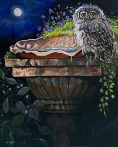Carol Sims - Who-o-o Invited You? - 30 x 24 x 1.5 - $950