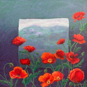 Best Still Life – Shirley Giesbrecht - Poser Poppies - 18 x 18 x 2 - $450