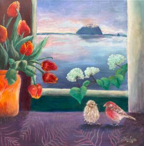 Shirley Giesbrecht - Spring Luncheon #2 - 18 x 18 x 2 - $450