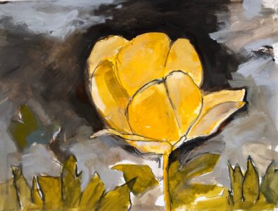 Susan Appleby - Blush of Yellow Tulip - 17 x 21 x 1 - $350
