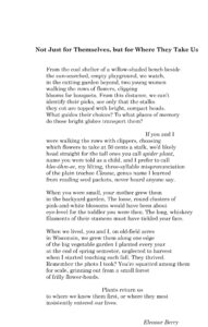 Eleanor Berry - Not Just for Themselves, but for Where They Take Us