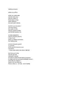 Arthur McCaffrey - FAMILY PRONOUNS