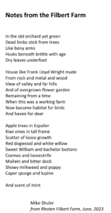 Michael Shuler - Notes from the Filbert Farm