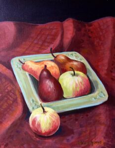 Pears in Square Dish with Apples - Patricia Young - Salem, Oregon