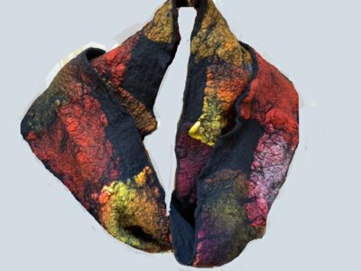 Best Use of Unconventional Material - Red Patch Shawl - Cameron Covey - Salem, Oregon