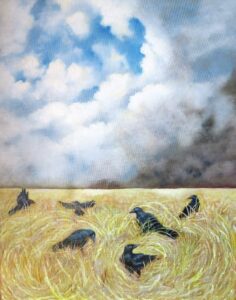 Allyson Flagg-Miller - 1st Place Award - Crows near a Field Fire Willamette Valley Farming