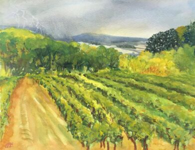 Jean Lea - Storm Approaching the Vineyard