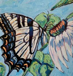 Cathie Johnson - Swallowtail in the Daisy - 12x12 - $300