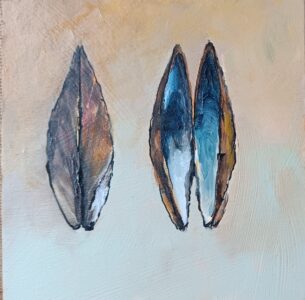 Cynthia Herron - Two Mussels - 6x6 - $55