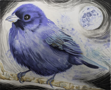 Diane Trevett - Cosmic Bluebird (Mountain Bluebird) - 13x16 - $300