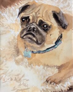 Jean Lea - Watching the Dog Show - 19x16 - $0