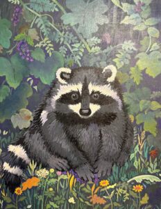Marnie Jeffers - Raccoon in Blackberries - 10x8 - $160