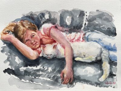 Tricia Heiser Wente - "Naomi and Donald at Rest" - 11x14 - $225