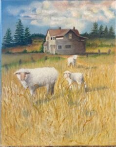 Allyson Flagg-Miller - Sheep In A Field Circa 1915 Willamette Valley Farmstead - Honorable Mention