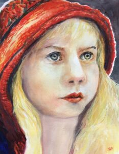 "Red Hooded Lass" by Jean Lea