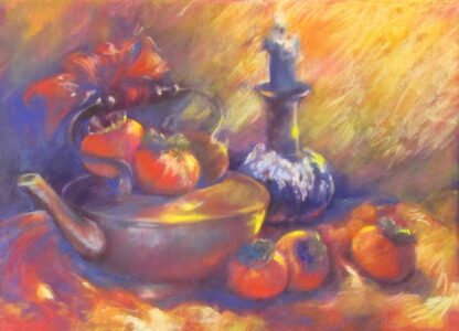 "Teapot and Persimmons" by Vicki Brink