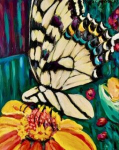 Swallowtail in the Yellow Zinnia