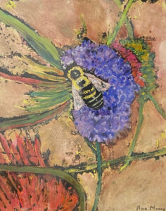 Ann Moore, 'Bee on a Thistle', Gouache and Ink Resist