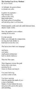 Arwen Edsall, 'The Garden Uses Every Medium', Poem