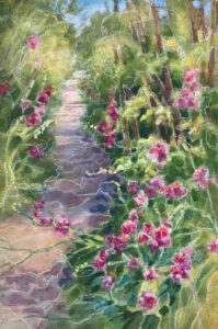 Elaine Rumford, 'Discovering Sweet Peas', Gouache and watercolor pencil
