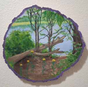 Lucia Bacio, 'Minto Brown Park ', Acrylic on Wood Slice