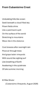Michael Shuler, 'From Cubanisimo Crest', Poem