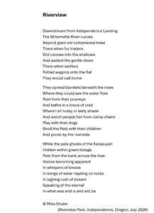 Michael Shuler, 'Riverview', Poem