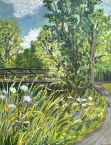 Patricia Young, 'Across the Bridge', Honorable Mention, Acrylic on canvas