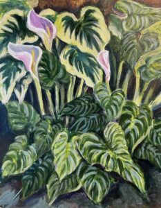 Patricia Young, 'Callas & Hostas', Acrylic on canvas